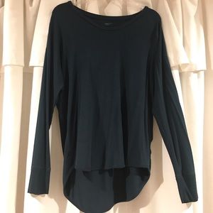 Teal soft long sleeve tee size s